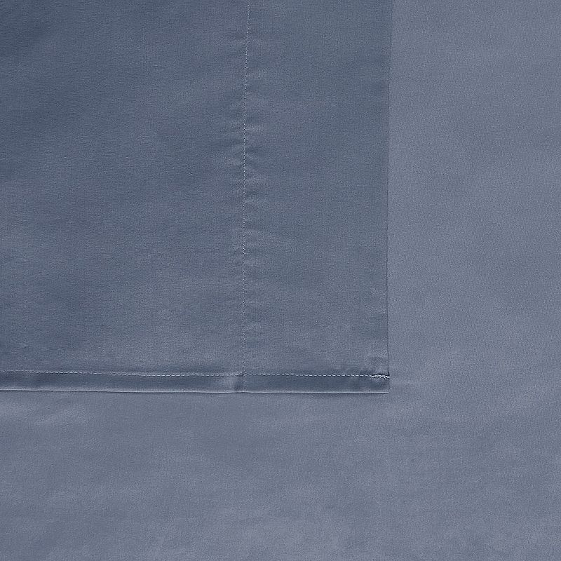 London Fog Garment Wash Solid Sheet Set with Pillowcases, Blue, Queen Set