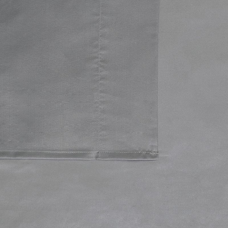 London Fog Garment Wash Solid Sheet Set with Pillowcases, Grey, CKINGSPLIT