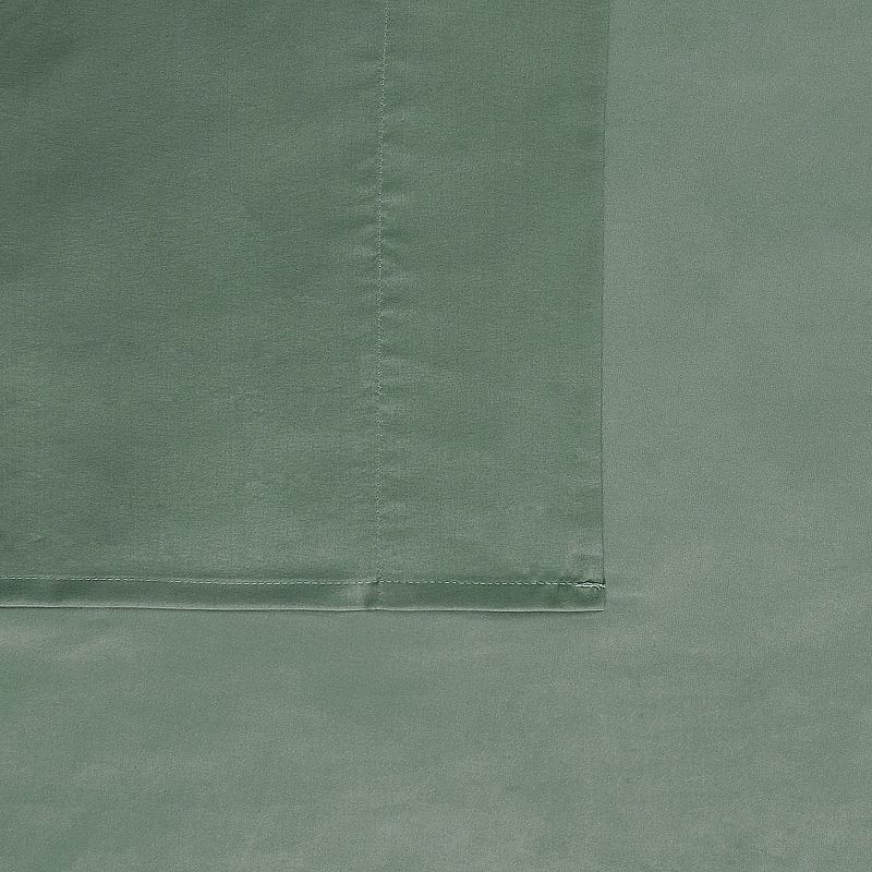 London Fog Garment Wash Solid Sheet Set with Pillowcases, Green, King Set