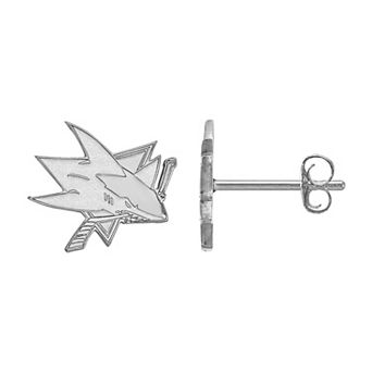 LogoArt San Jose Sharks Sterling Silver Mini Logo Stud Earrings