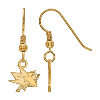 LogoArt San Jose Sharks Sterling Silver Mini Logo Dangle Earrings