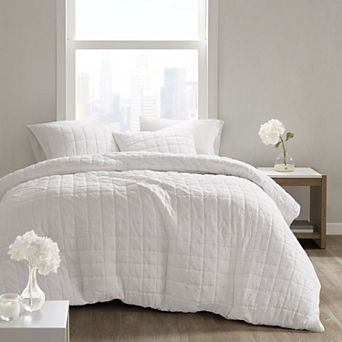 N Natori Cocoon Quilt Top Oversized Duvet Cover Set with Shams