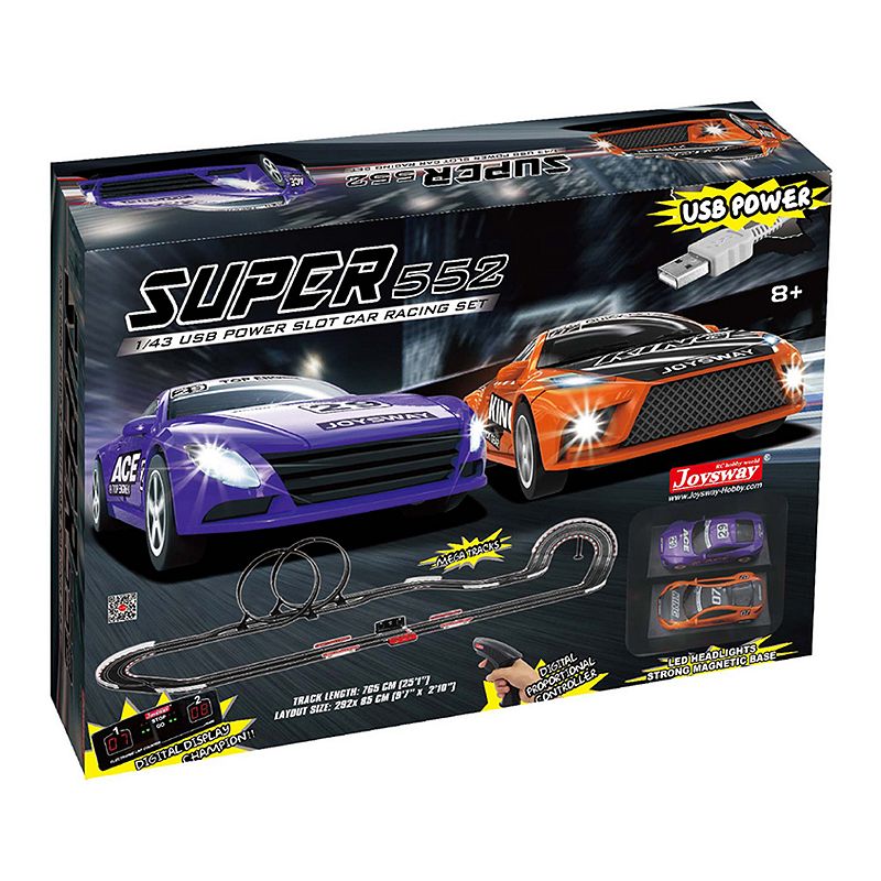 JOYSWAY Superior 552 USB Power Slot Car Racing set, Multicolor