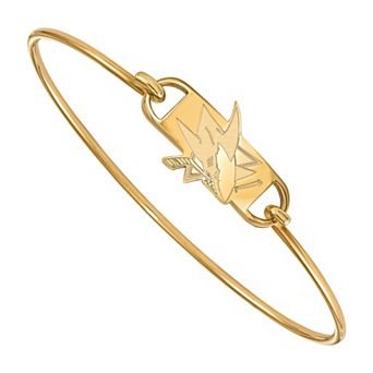 LogoArt San Jose Sharks Sterling Silver Wire Bangle Bracelet