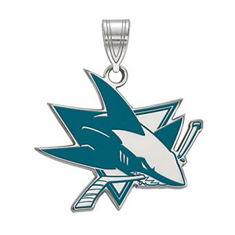 LogoArt San Jose Sharks Sterling Silver Large Enamel Pendant