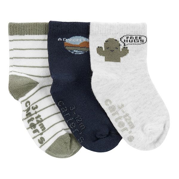 Baby Boy Carter's 3Pack Striped, Cactus, & Desert Bootie Socks