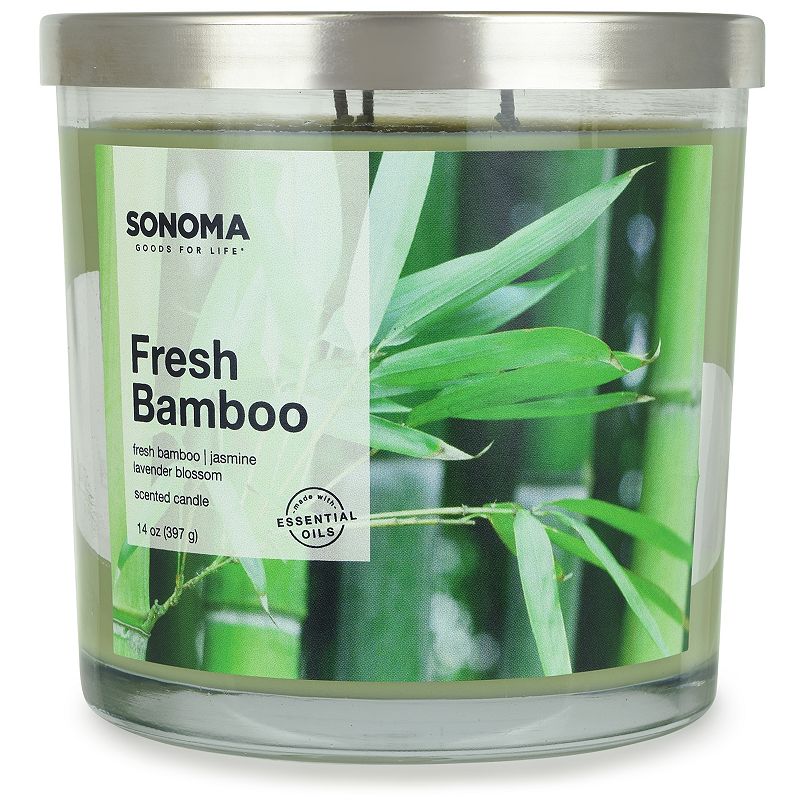Sonoma Goods For Life Fresh Bamboo 14-oz. Candle Jar, Green
