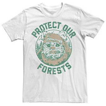 Men's Star Wars Ewok Protect Our Forests Transparent Earth Day Tee
