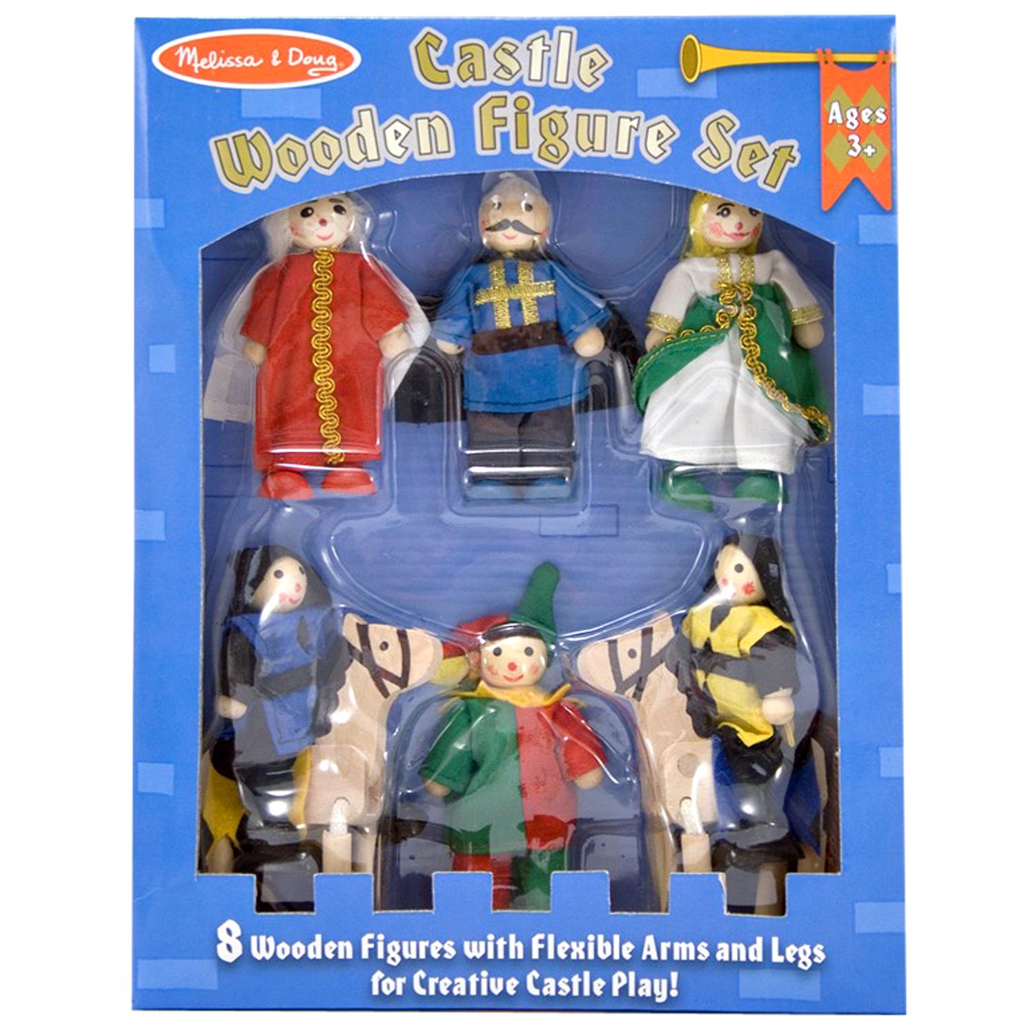 melissa & doug castle wooden figure set