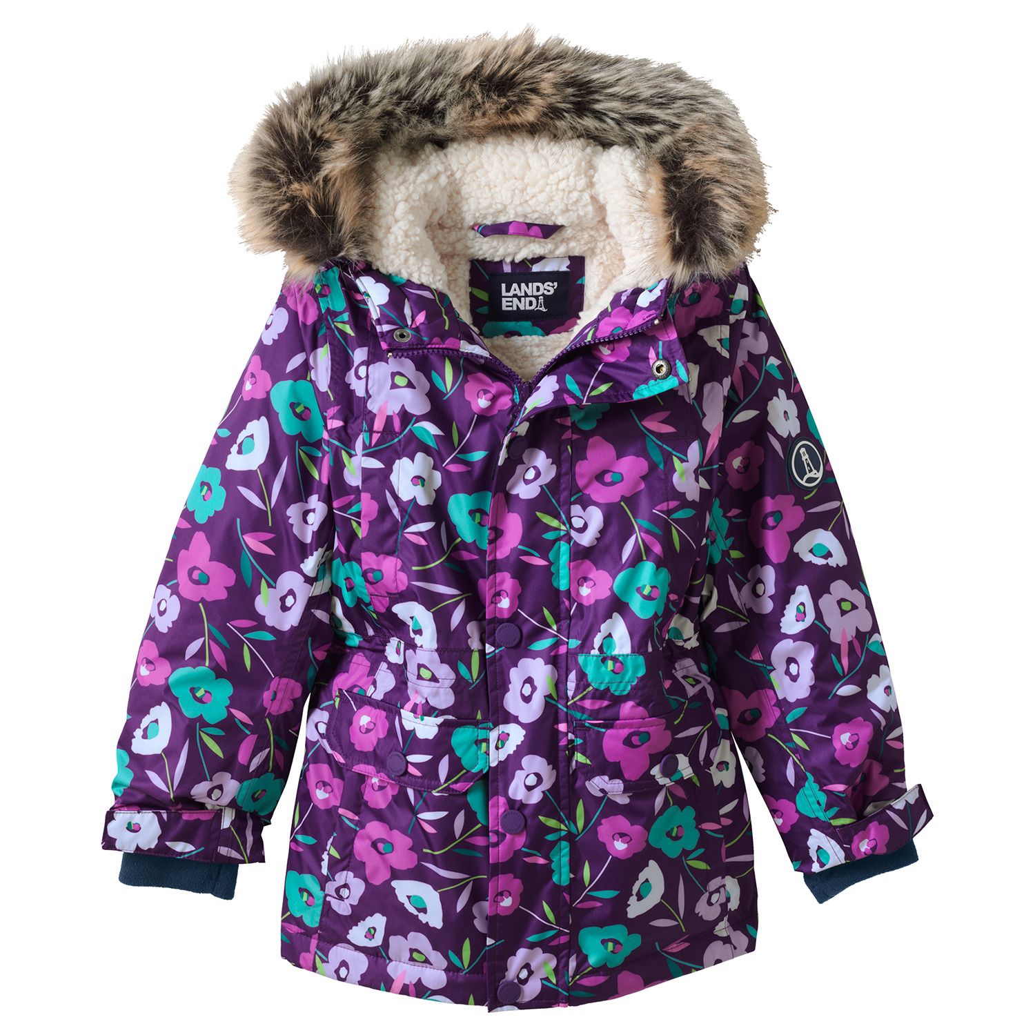 purple winter parka