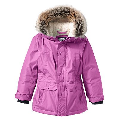 Girls 4 20 Lands End Expedition Down Waterproof Winter Parka Jacket in Regular Plus