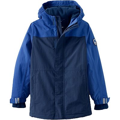 Lands End Kids Squall Waterproof Insulated Jacket X Large Navy Colorblock