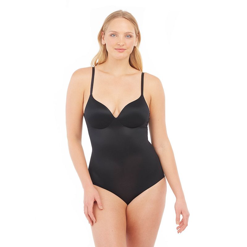 RED HOT by SPANX® Women's Moderate Control Shapewear Flawless Finish Cupped Low Back Panty Bodysuit 10283R, Size: 1XL, Very Black