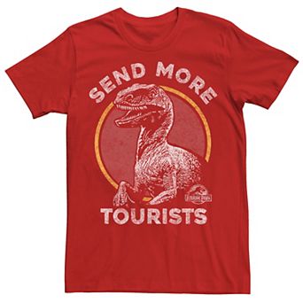 Men's Jurassic Park Raptor Says Send More Tourists Tee
