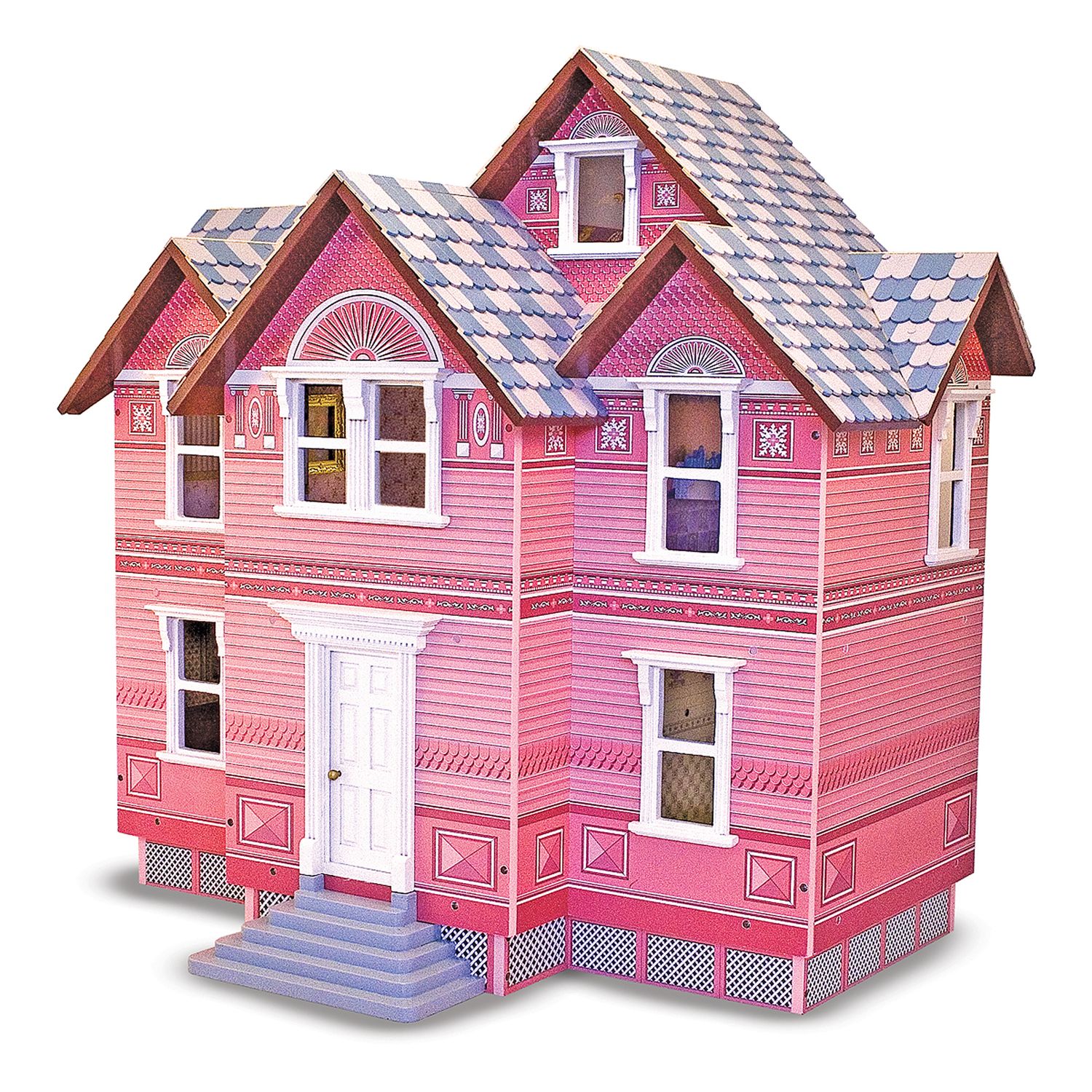 melissa & doug multi level wooden dollhouse
