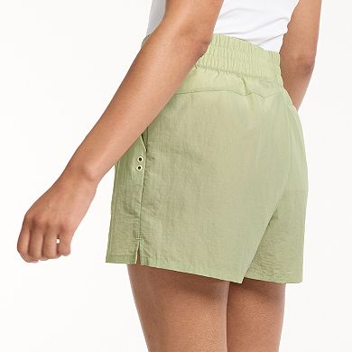 Women's FLX Buckle-Front Twill Woven Shorts