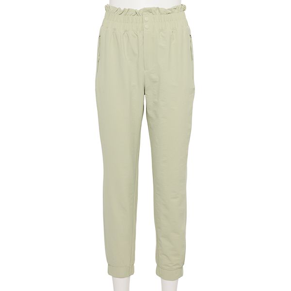 Women's FLX High-Waisted Paperbag-Waist Woven Joggers