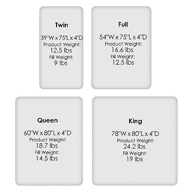 Hastings Home 4-Inch Down Filled Queen Mattress Topper