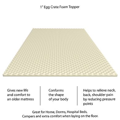 Hastings Home Egg Crate Mattress Topper