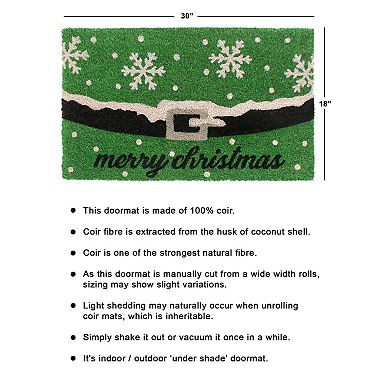 RugSmith Merry Xmas Snow Flakes 18'' x 30'' Doormat