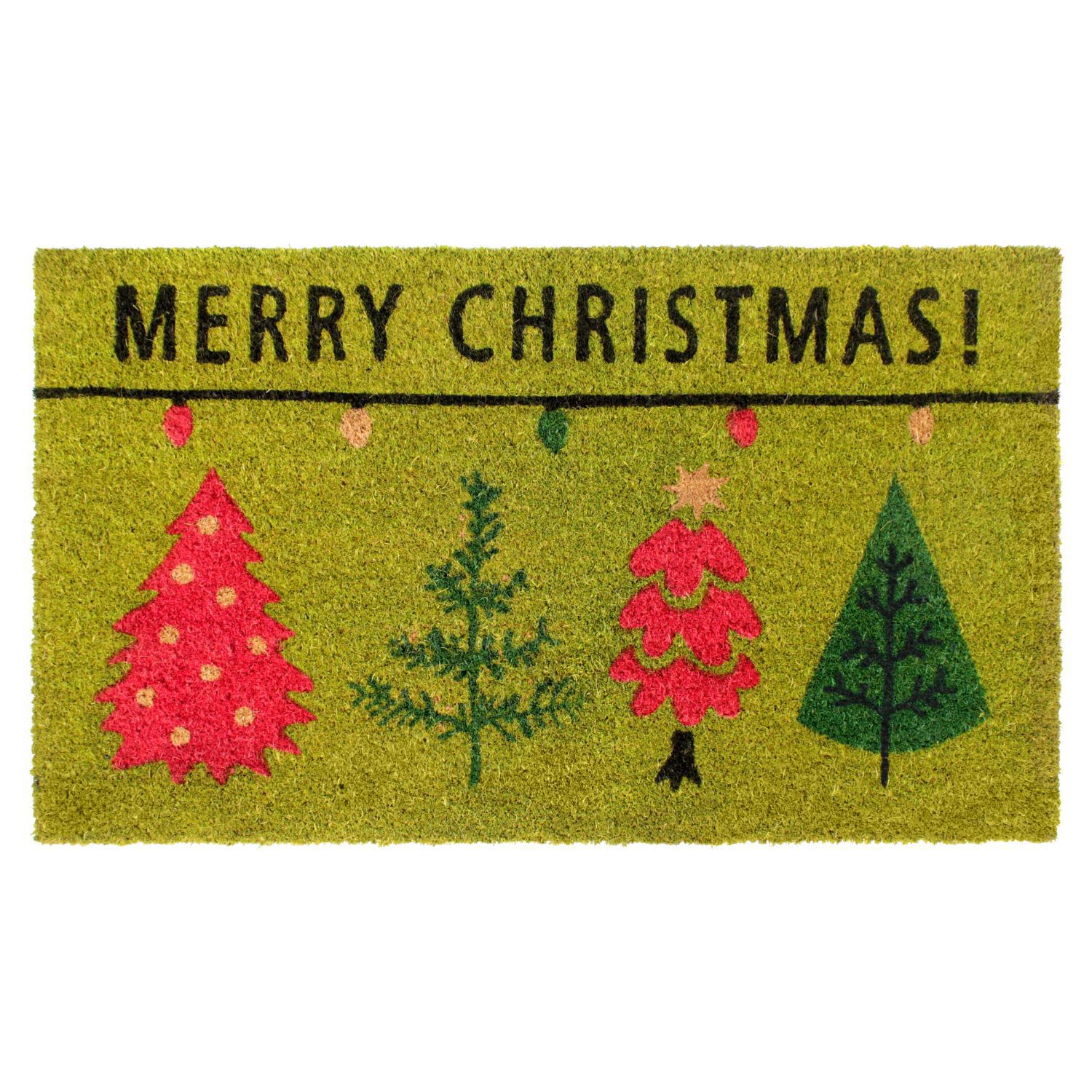 Christmas Non-slip Mat Outdoor Welcome Mat for Front Door Merry Christmas  30 x 17in Coir Winter Doormat for Holiday Decoration