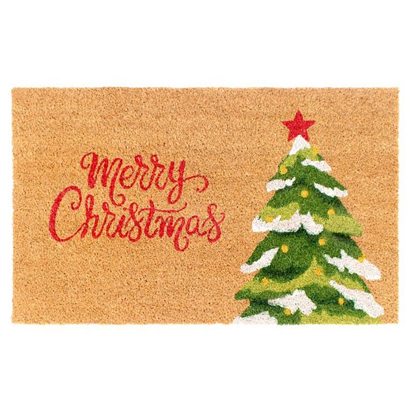 RugSmith Merry Xmas with Tree 18'' x 30'' Doormat