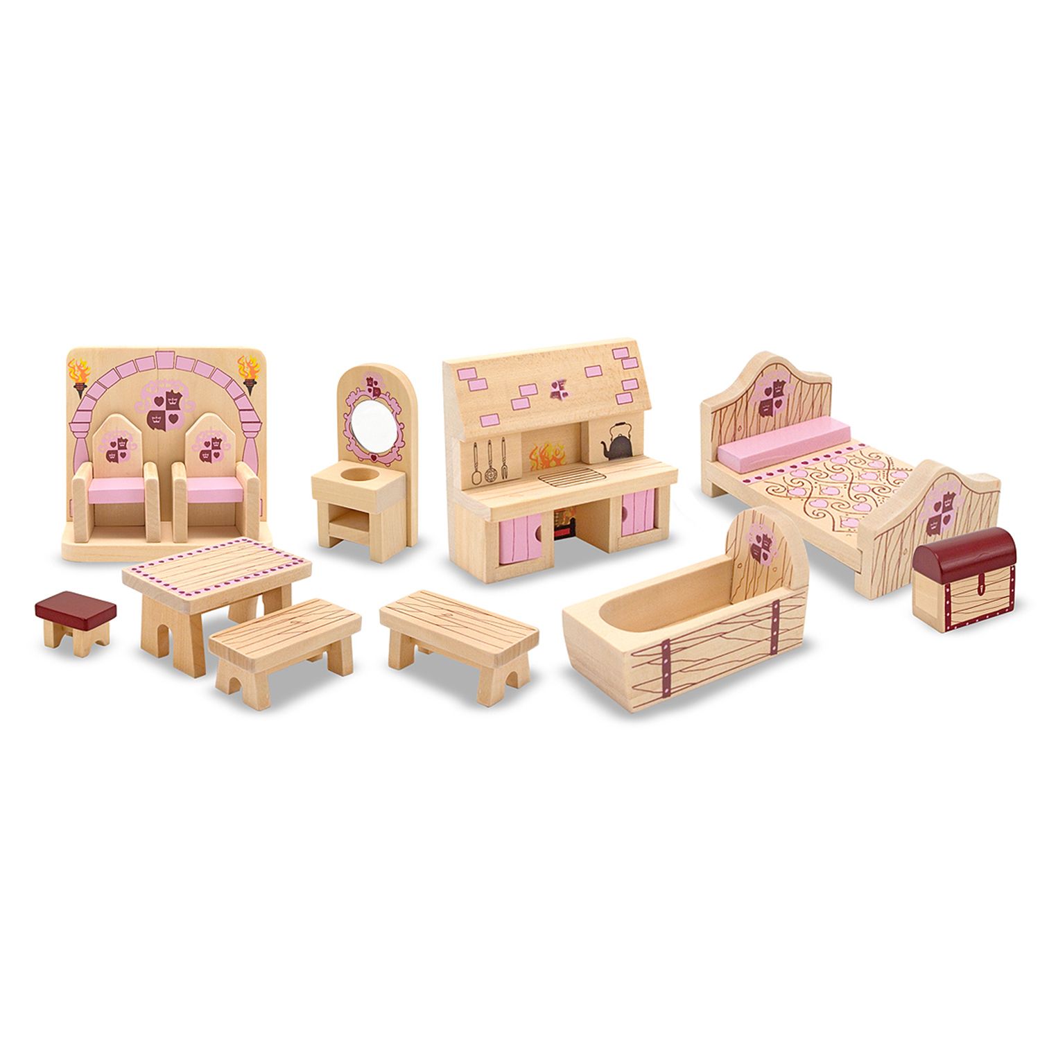 melissa and doug dollhouse furniture kitchen set