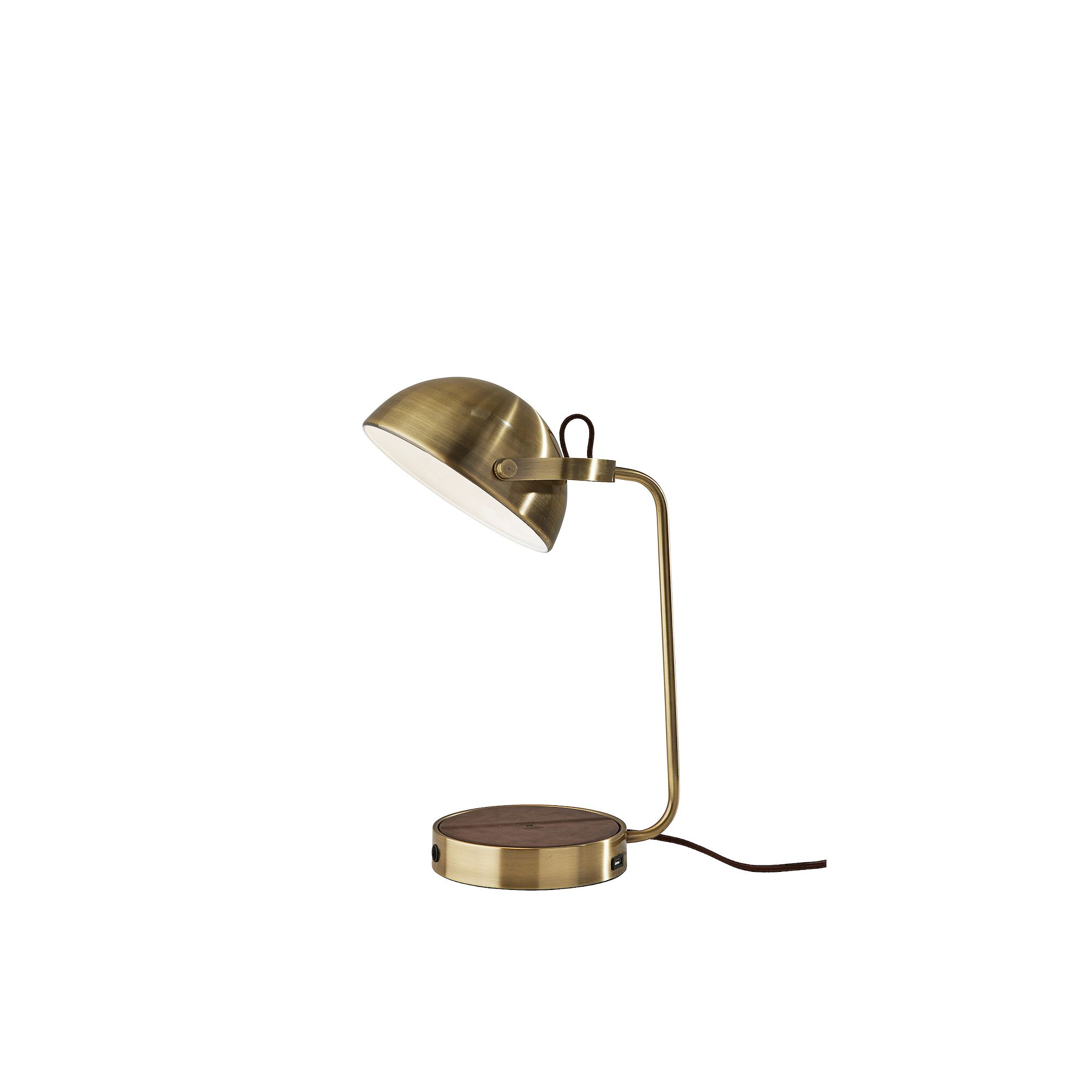 ADESSO Wireless Charging Desk Lamp, Antique Brass