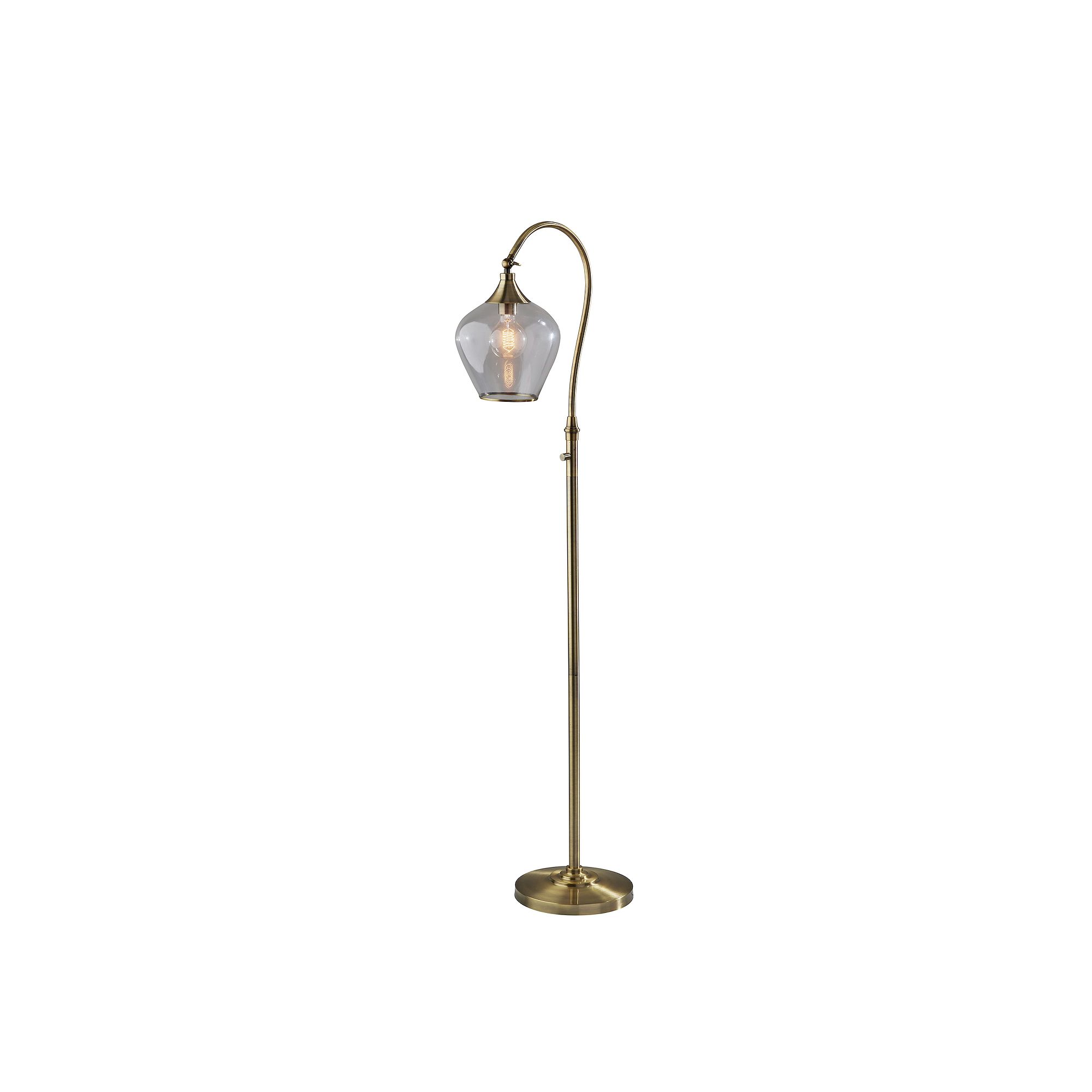 ADESSO Bradford Floor Lamp, Antique Brass