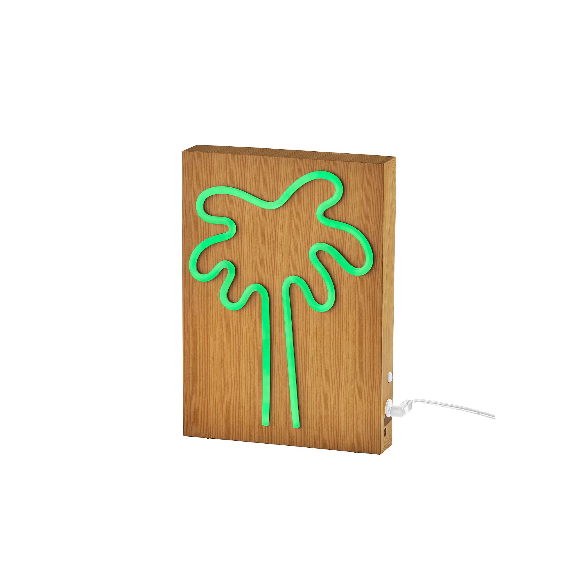 ADESSO Framed Neon Table Lamp, Palm Tree