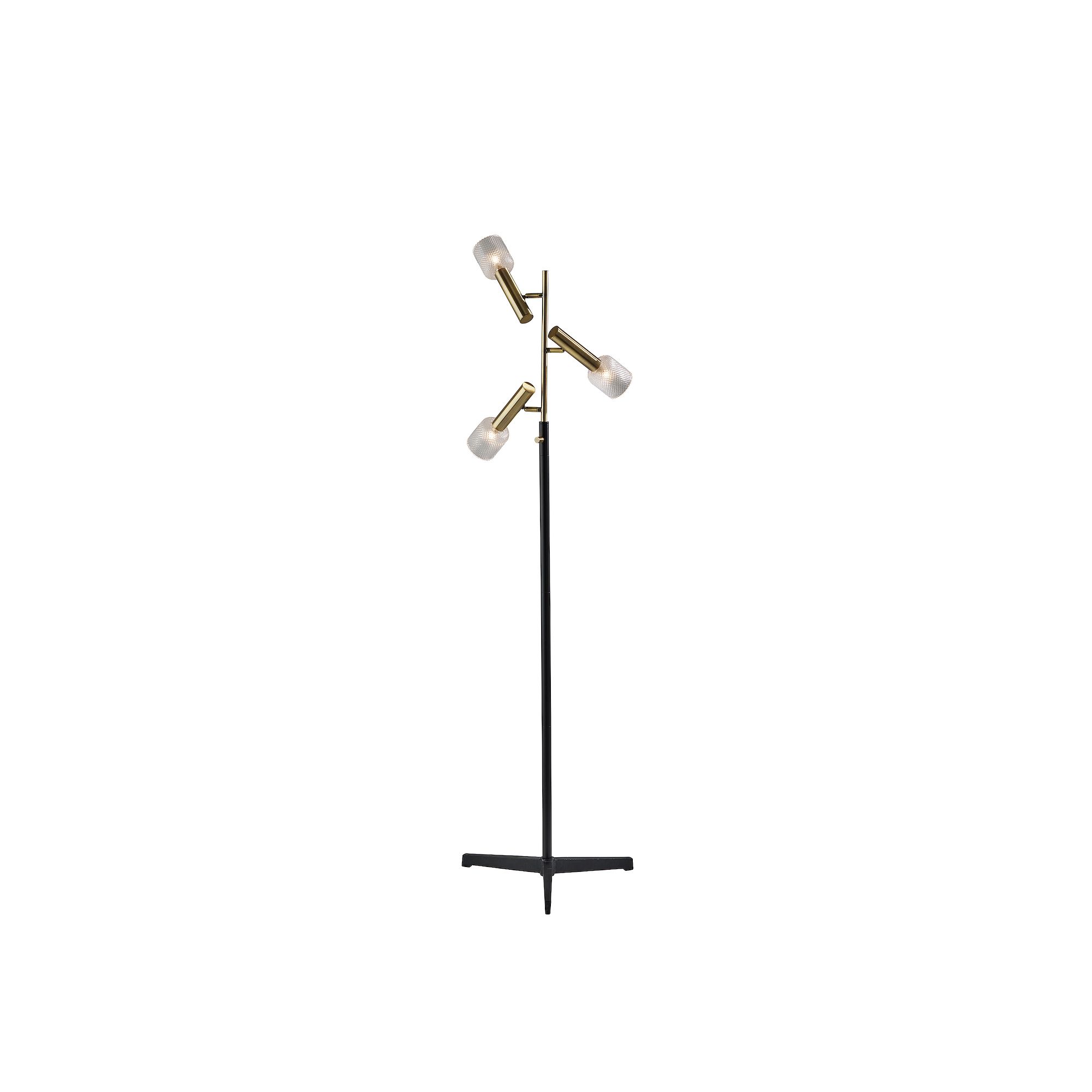 ADESSO Melvin LED Floor Lamp, Black & Antique Brass