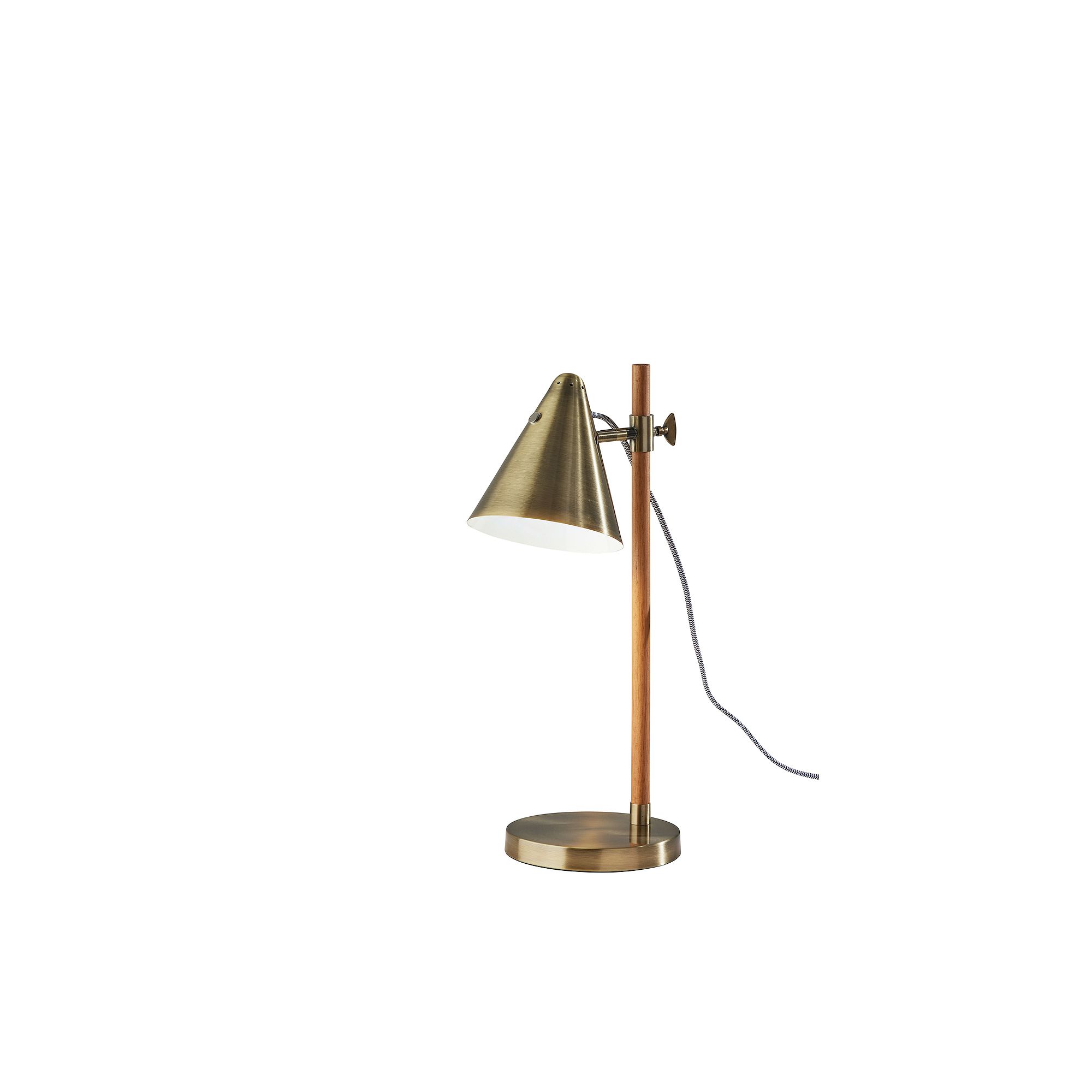 ADESSO Bryn Desk Table Lamp, Natural Rubberwood