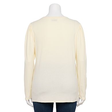 Plus Size Nine West Twist-Hem Crewneck Sweatshirt