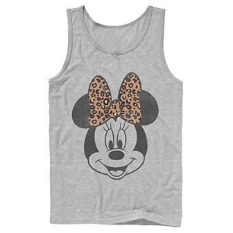 Disney's Minnie Mouse Men's Leapord Print Bow Portrait Tank Top