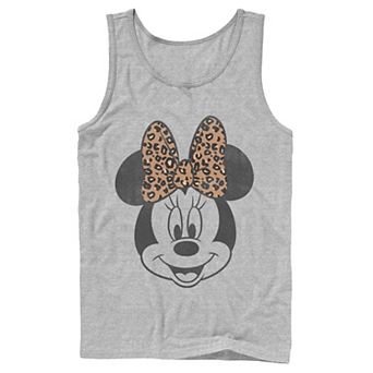 Disney's Minnie Mouse Men's Leapord Print Bow Portrait Tank Top