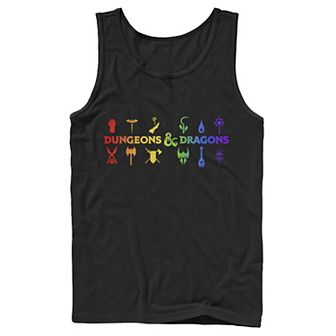 Men's Dungeons And Dragons Classes Rainbow Gradient Tank Top