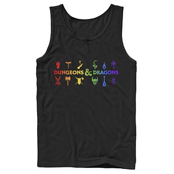 Men's Dungeons And Dragons Classes Rainbow Gradient Tank Top