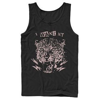 Men's MTV I Want My MTV Cheetah Stamp Tank Top