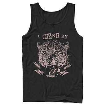 Men's MTV I Want My MTV Cheetah Stamp Tank Top