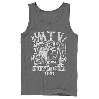 Men's MTV I Want My MTV Punk Tiger Logo Tank Top