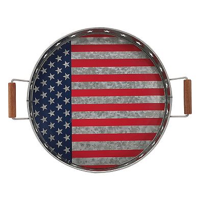 Celebrate Together™ Americana Flag Galvanized Metal Serving Tray with Handles