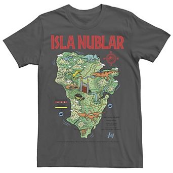 Men's Jurassic Park Islas Nublar Landmark Map Tee