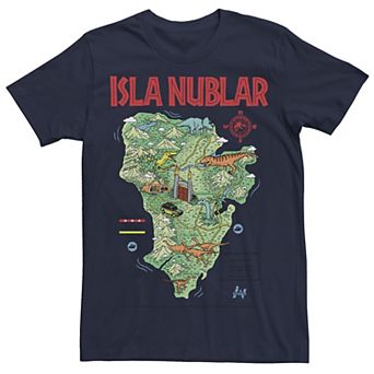 Men's Jurassic Park Islas Nublar Landmark Map Tee