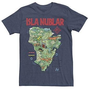 Men's Jurassic Park Islas Nublar Landmark Map Tee