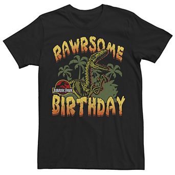 Men's Jurassic Park Velociraptor Rawrsome Birthday Tee