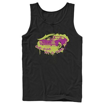 Men's Fast And The Furious One Mile At A Time Grafitti Style Portrait Tank Top