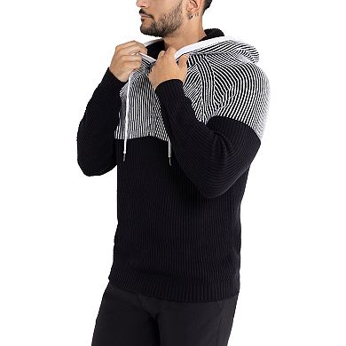 Men's Xray Colorblock Knitted Hooded Pullover Sweater