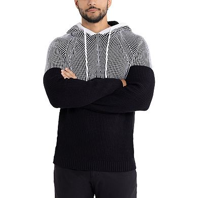 Men's Xray Colorblock Knitted Hooded Pullover Sweater
