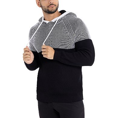 Men's Xray Colorblock Knitted Hooded Pullover Sweater