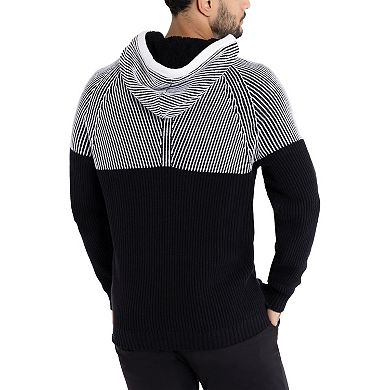 Men's Xray Colorblock Knitted Hooded Pullover Sweater
